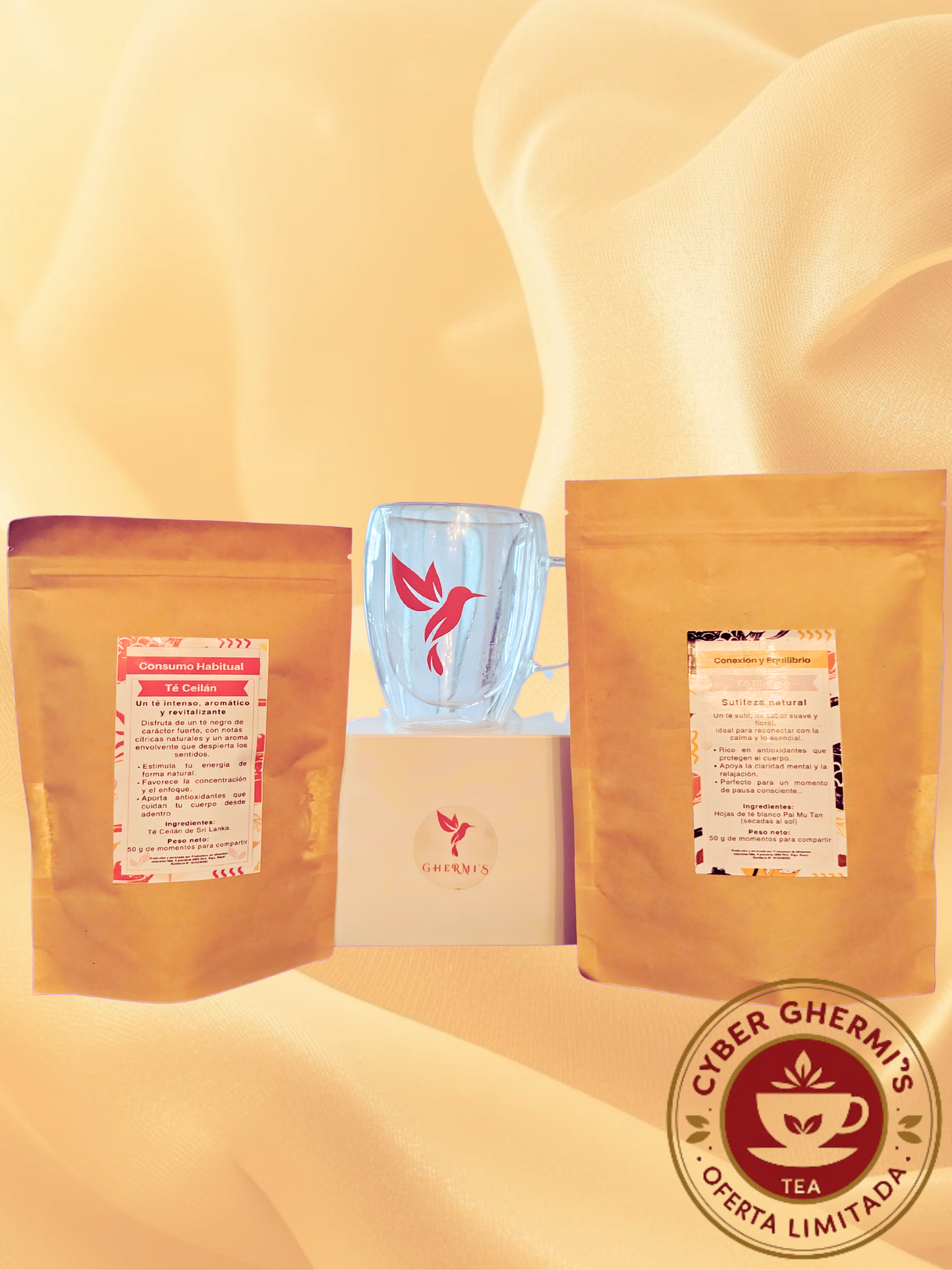 PACK CYBER PROMO 3: 2 TÉS DE 50 G +  TAZA DE 350 ML